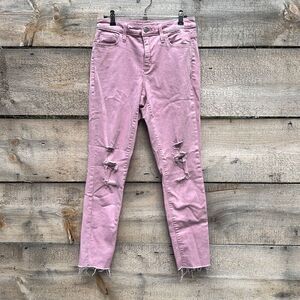 Universal Thread Women's Pink Distressed High Rise Skinny Jeans Size 4/27R